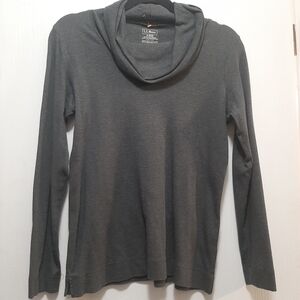 L.L Bean Gray Cowl Neck Long Sleeve Top SMALL